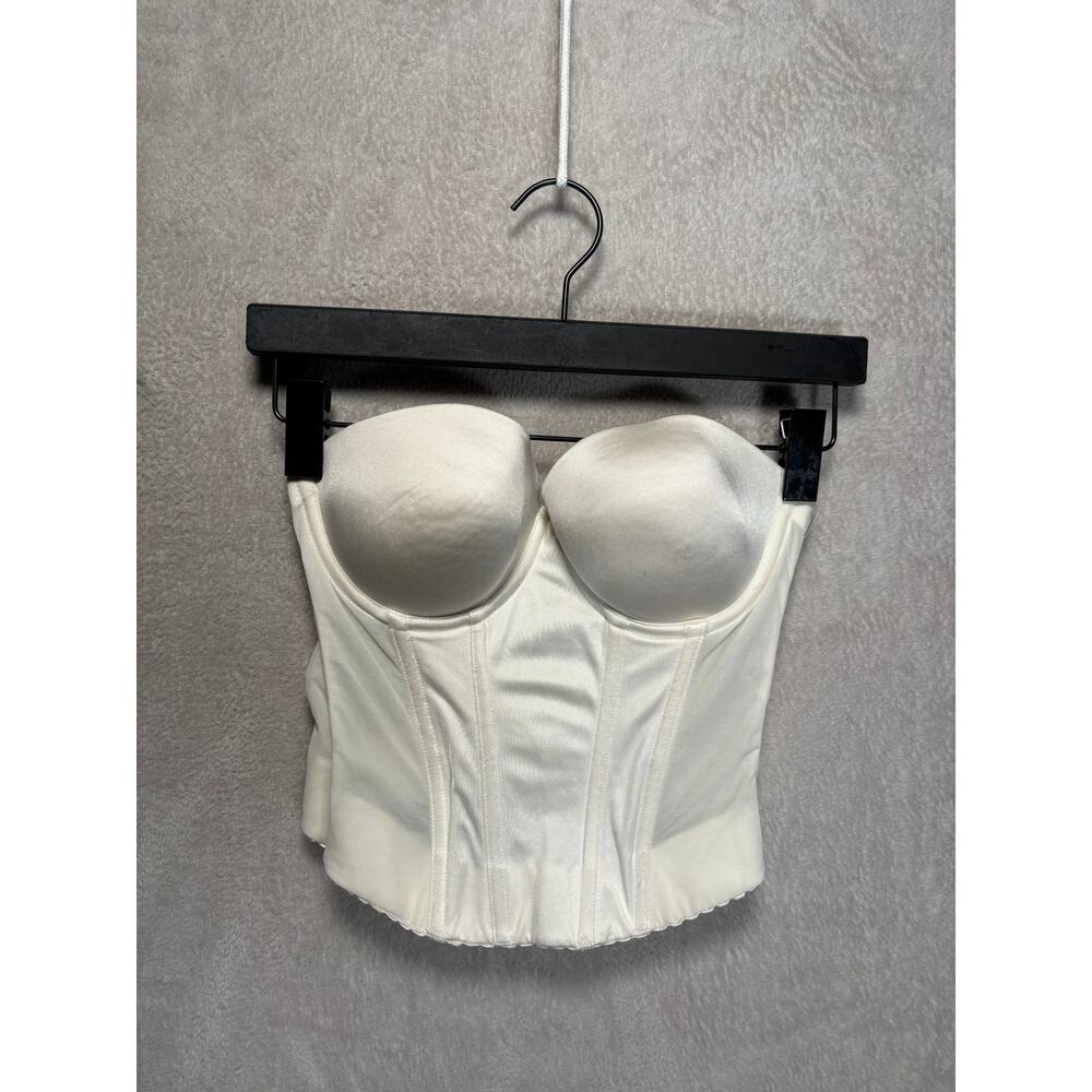 Victoria's Secret Back‎ Off Baby Low Back Bustier Push Up Padded 32D White